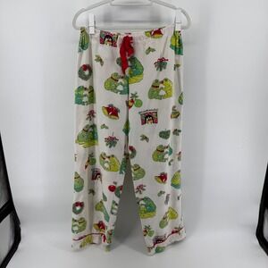 Nick & Nora Women's M Christmas Pajama Bottoms‎ 100% Cotton Frogs Mistletoe